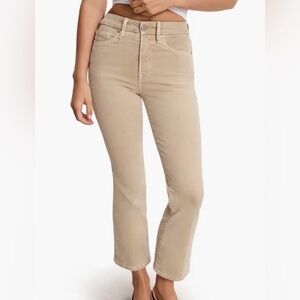 Good American Jeans Womens 8/29 Tan Good Legs Crop Mini Boot *Flaw